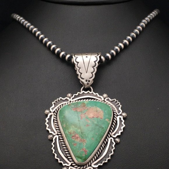 Navajo Sterling Silver Necklace Pendant Length 20 - Picture 3 of 12